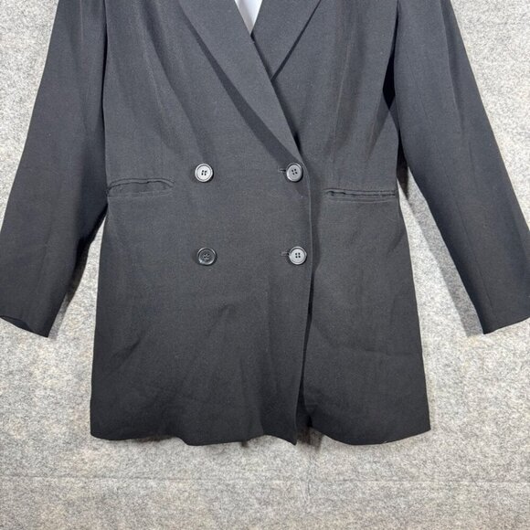 Halogen Women's Black Double Breasted Office Siren Button Blazer Size Small - Picture 4 of 16